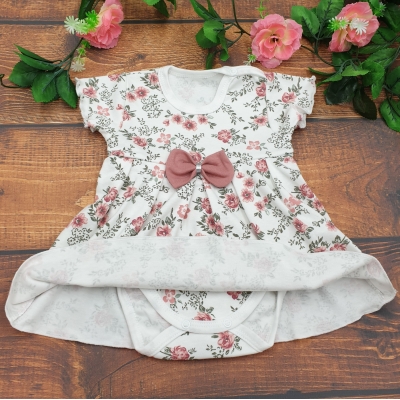 body sukienka dla niemowlaka, rustykalny wzór